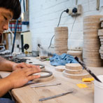 Jin Eui Kim at work in his studio 2019
